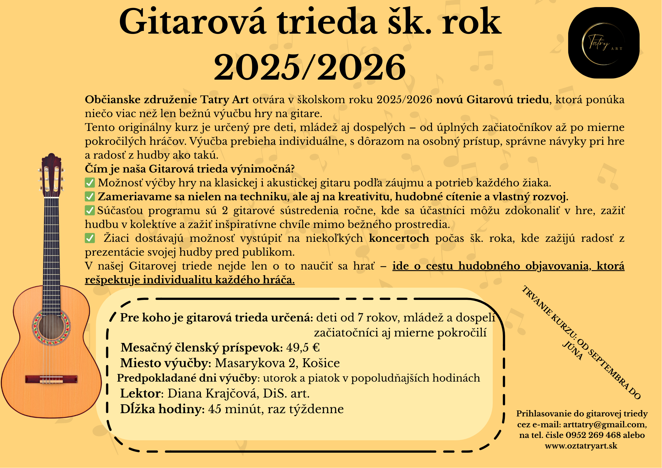 Plagát Gitarovej triedy